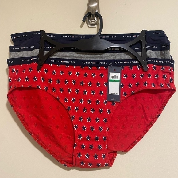 NWT TOMMY HILFIGER 3 PACK RED & BLUE UNDERWEAR SIZE LARGE - Picture 1 of 3